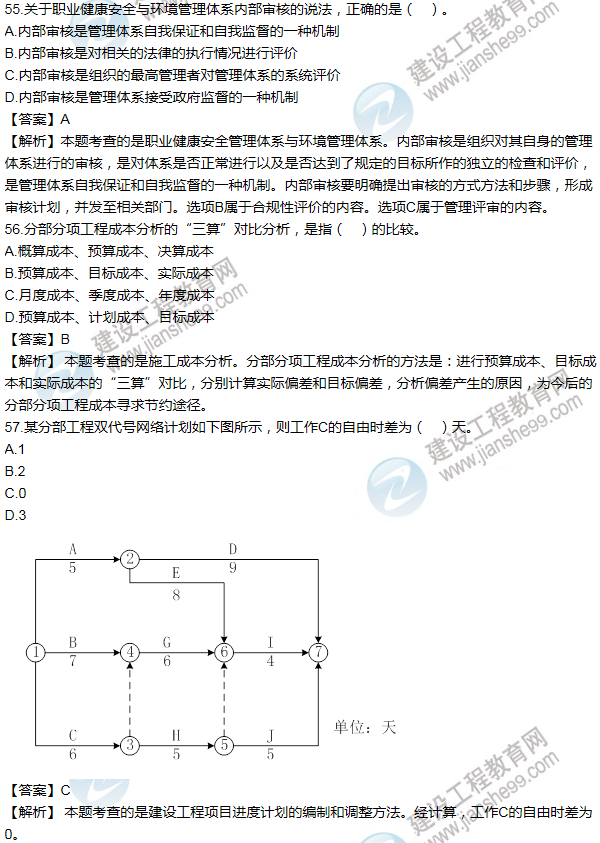 2013年一級建造師項目管理試題及答案(51-60題)